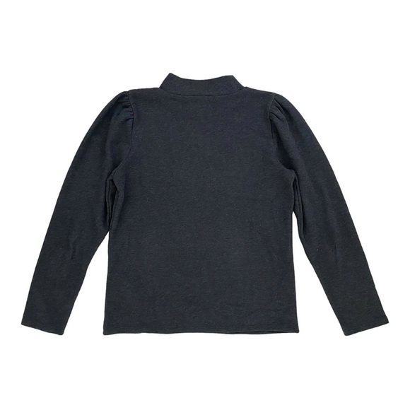 Madewell Women's (Re)sourced Plush Mockneck Puff Sleeve Top Sweater Size M Gray - Picture 4 of 9
